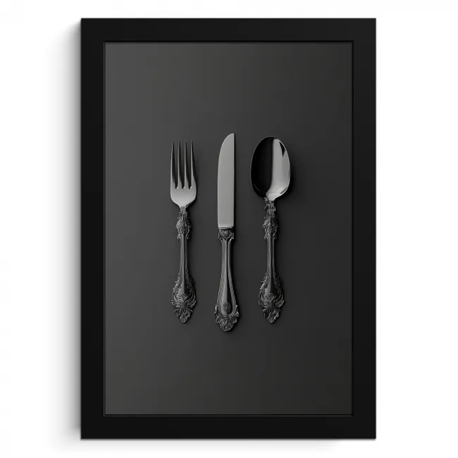 Bestek - Zwart KitchenYeah - Keuken - Fotolijst klein -3d