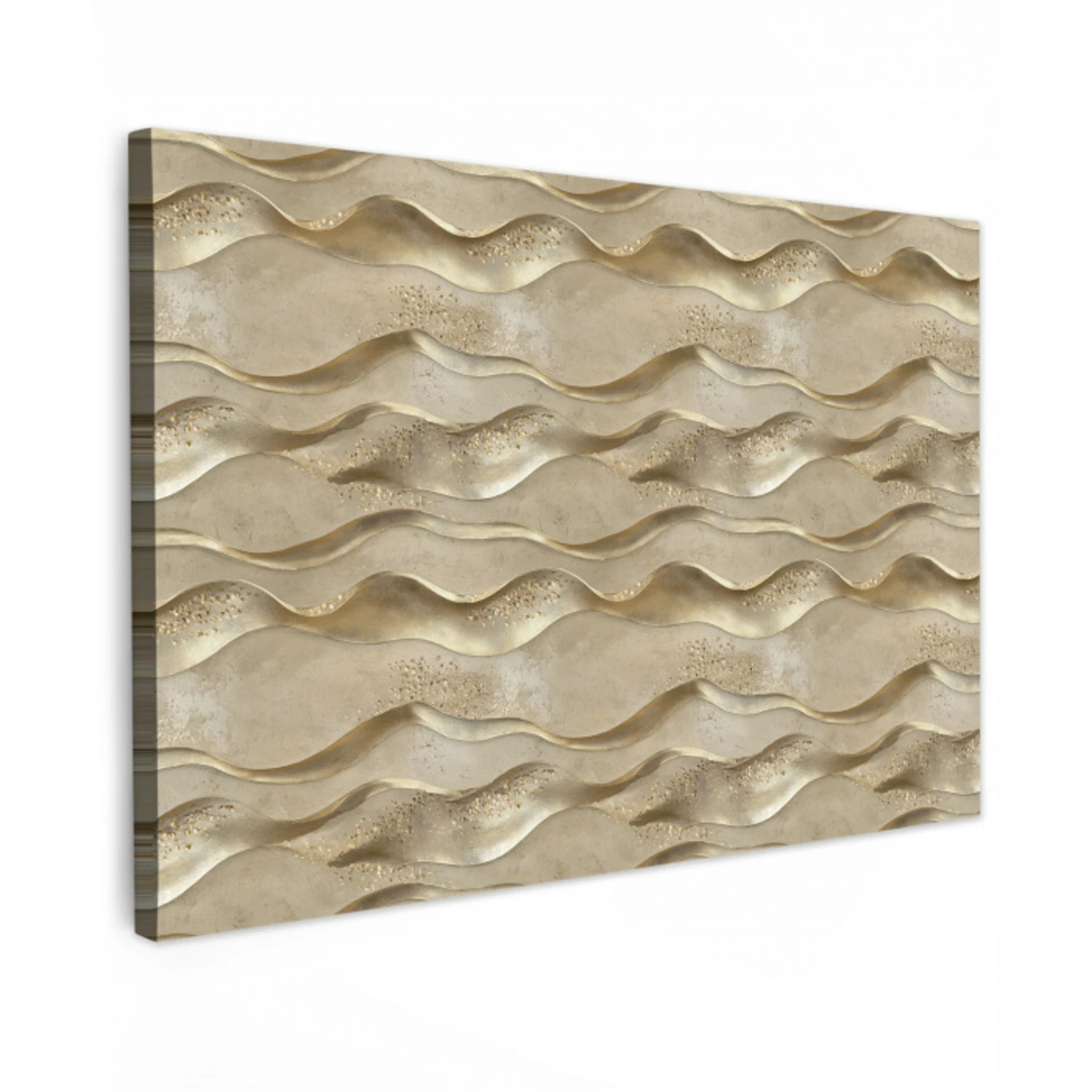 Golven - Patroon - Goud Tuinposter op houten frame 2 cm dik klein 845 -3d