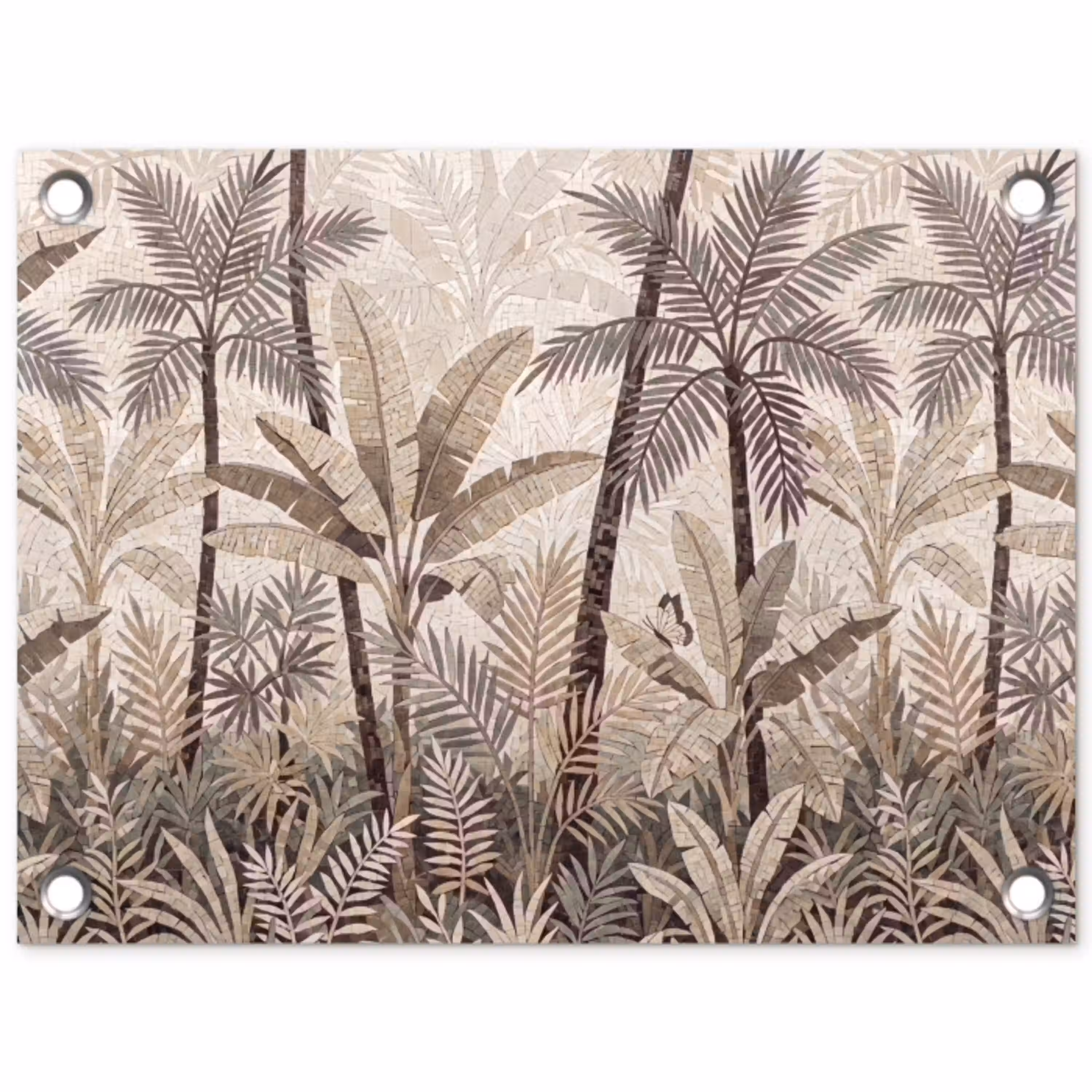 Natuur - Bladeren - Landschap - Mozaïek - Beige tuinposter los doek klein -3d