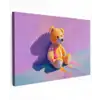 Teddybeer - Schaduw - Penseelstreken - Paars canvas 2cm klein -z3d