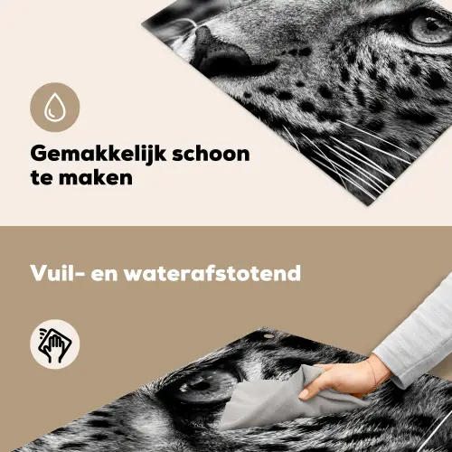 Luipaard - Zwart - Wit - Oog Inductie beschemer met haakjes klein -ky-schoon-nl