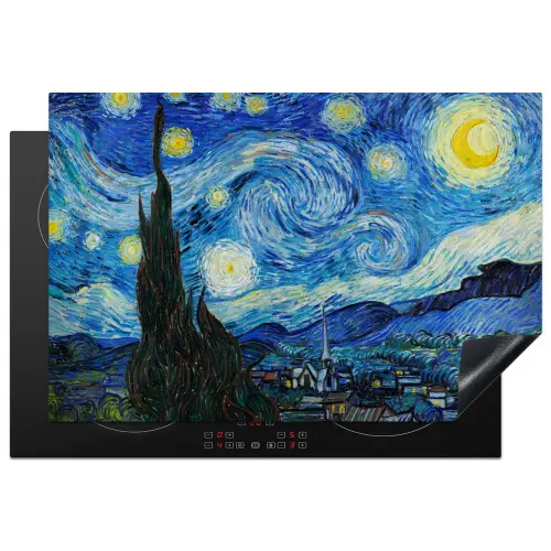 De sterrennacht - Vincent van Gogh Inductie beschermer vinyl 3mm klein -3d