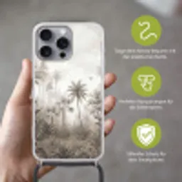 Jungle - Palmbomen - Natuur Hoesje iPhone 16 Pro Max met koord klein -sfeer2_DE