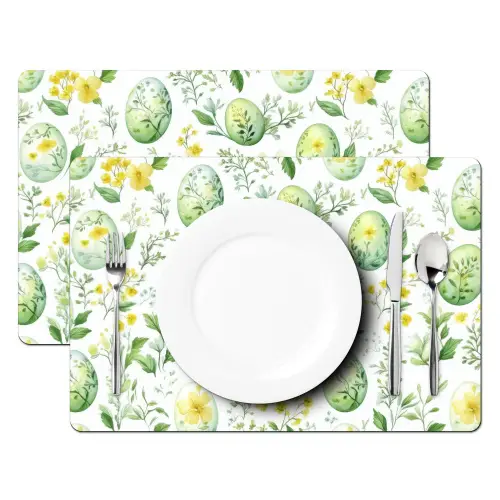 Patroon - Groen - Eieren Placemat vinyl groot -zzsfeer2_Kitchenyeah-website