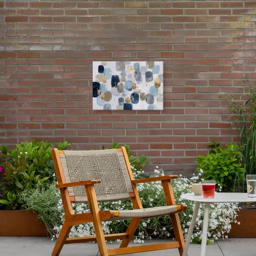 Abstract - Goud - Vormen Tuinposter op houten frame 2 cm dik klein -sfeer3