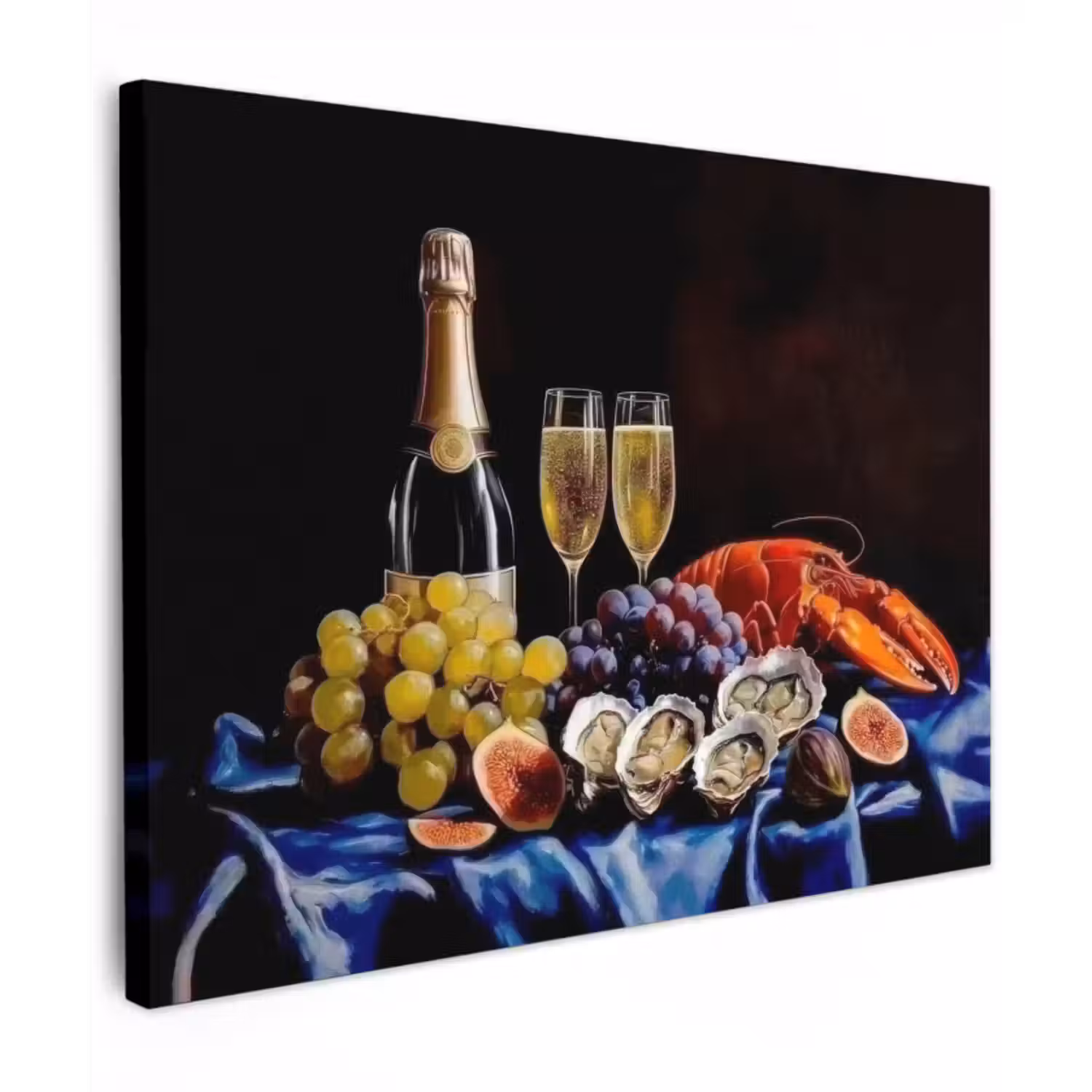 Canvas schilderij - Champagne - Luxe - Oesters
