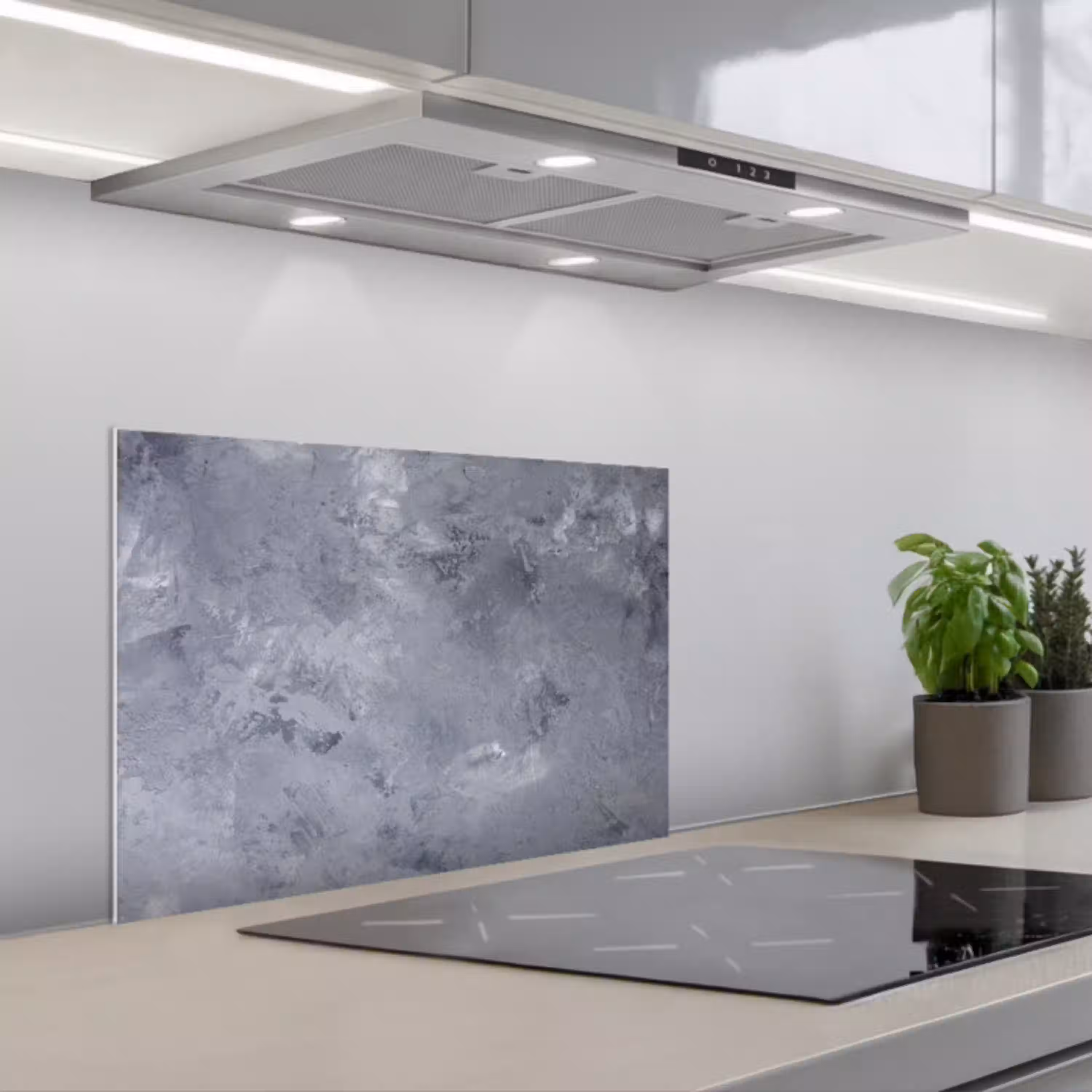 Leisteen - Beton - Retro - Structuren - Grijs - Rustiek keuken achterwand spatscherm klein -3d_schuin