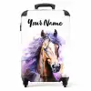 Aquarel paard met paarse manen NBS - Handbagage koffer - Kinderen Unisex middel -productfoto_recht