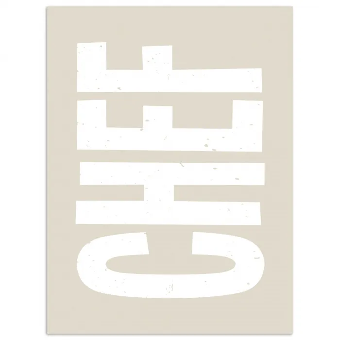 Wit - Chef - Decoratie - Japandi poster papier klein -3d