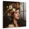 Portret - Vrouw - Bloemen plexiglas 5mm klein -zzzproduct_nieuw