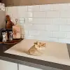Baguette - Brood - Stokbrood - Beige Inductie beschermer vinyl 3mm klein -sfeer3