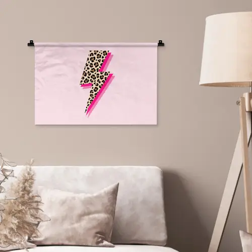 Stippen - Roze - Bliksem Wandkleed katoen klein -sfeer4
