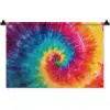 Regenboog - Tie dye - Kleurrijk - Blauw Wandkleed katoen klein -zz3d