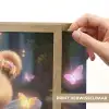 Teddybeer - Bloemenkrans - Vlinders - Elfenvleugels Light Box met batterij (Wandlamp kind) middel -USP_websiteprintNL