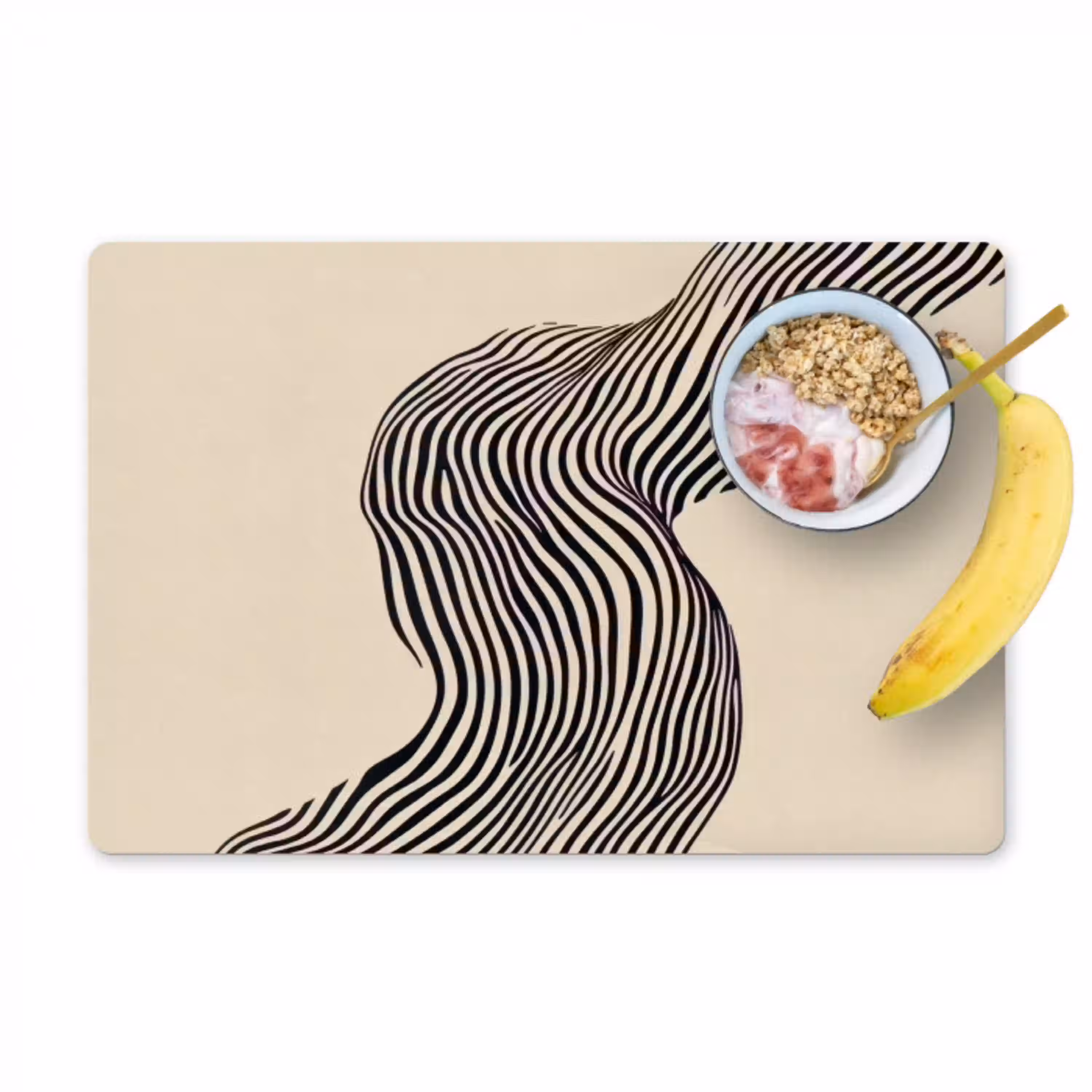 Golvend - Lijnen - Abstract - Silhouet Placemat vinyl groot -zzzproduct_Kitchenyeah-website