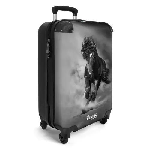 Zwart paard in galop Koffer - NBS - Handbagage middel -productfoto_3d