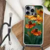 Oranje bloemen - Levendig - Wazige achtergrond Hoesje iPhone 16 Pro Max met koord klein -sfeer4