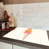 Schepijs - Hoorntje - Illustratie - Minimalistisch Inductie beschermer vinyl 3mm klein -sfeer3