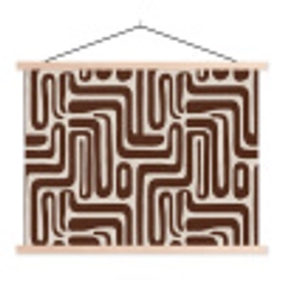 Abstract - Patroon - Bruin textielposter latten blank klein 122 -3d