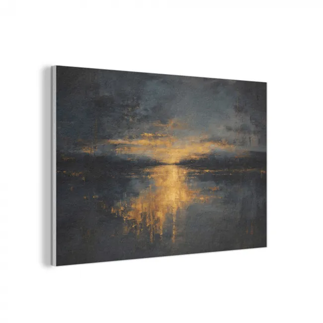 Akoestisch schilderij - Gouden Reflectie op Water