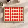 Golvend patroon - Retro - Rood - Beige Dienblad Rechthoek middel 911 -USP_Formaat