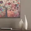 Levensboom - Bloemen - Roze - Hippie - Kunst PET vilt klein -sfeer6_closeup