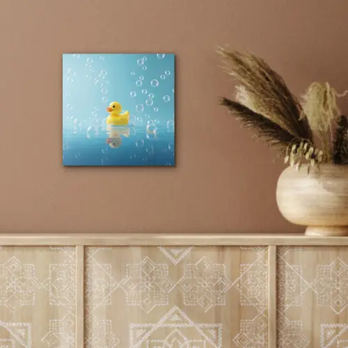 Bubbels - Badeend - Geel aluminium wit klein -sfeer4