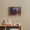 Olifant - Kleuren - Sterren - Dier Light Box met batterij (Wandlamp kind) middel -sfeer2_kind