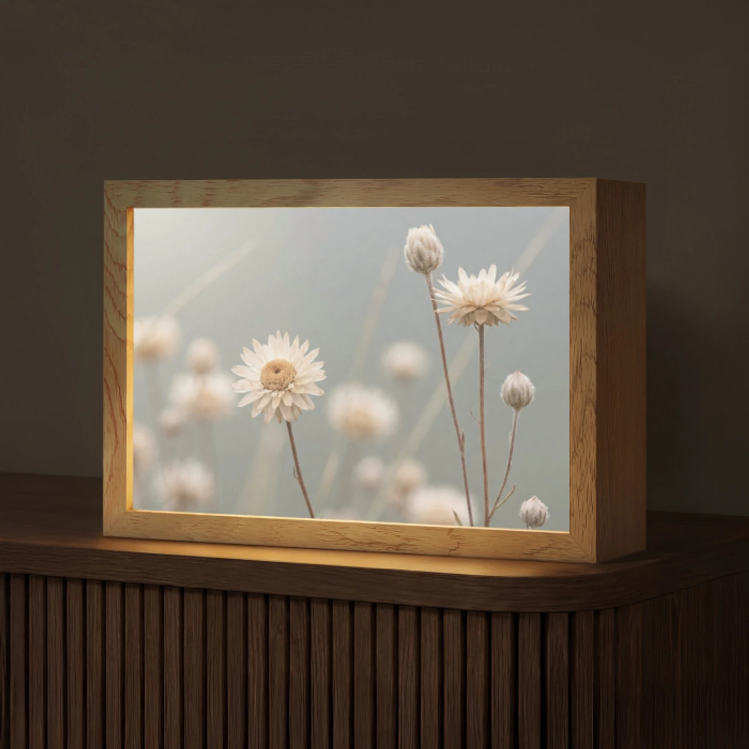 Strobloemen - Wit - Daglicht Light Box met kabel (Tafellamp) klein -z3d_website