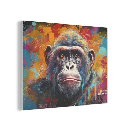 Aap - Gorilla - Graffiti - Dieren - Kleuren PET vilt klein -3d