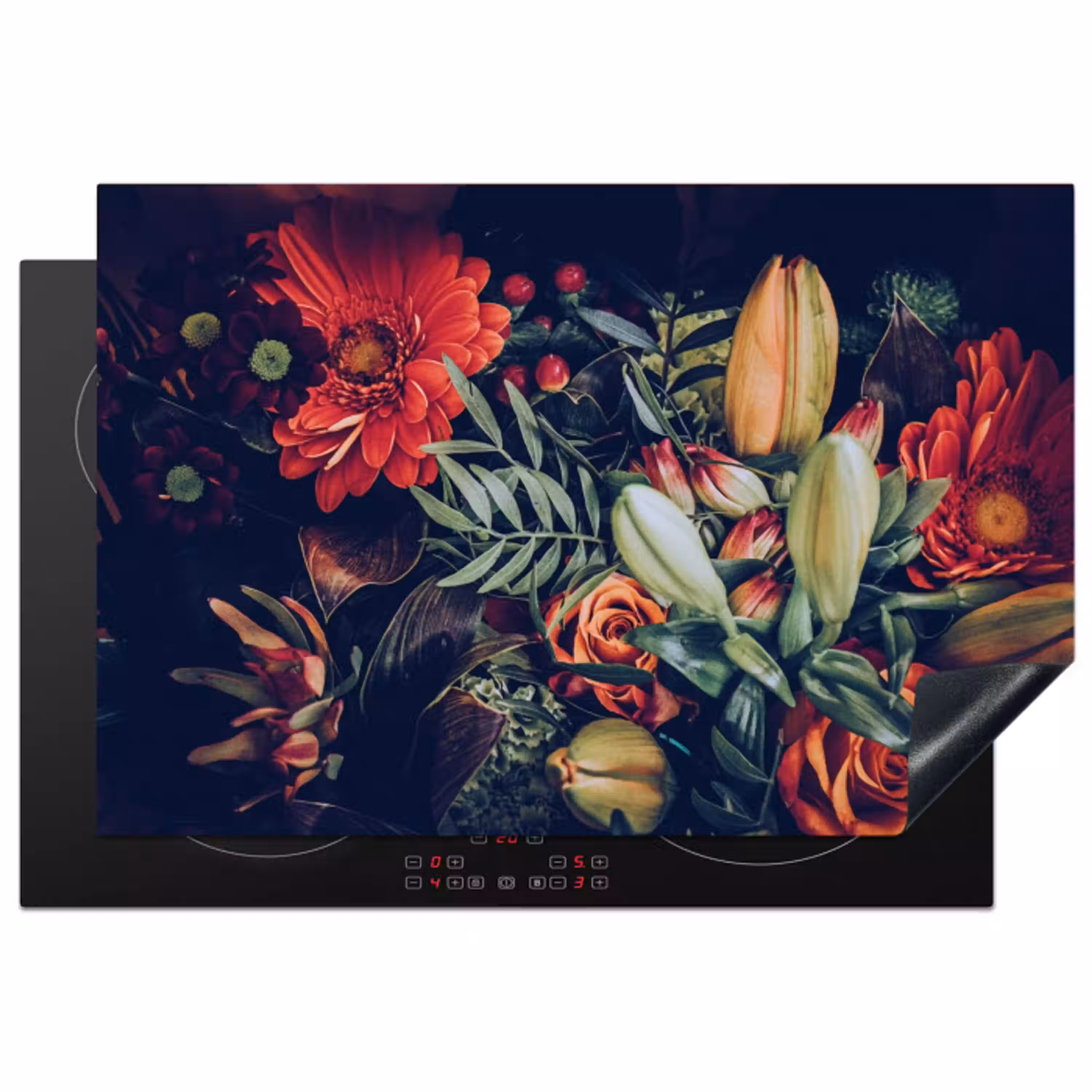 Boeket - Stilleven - Bloemen - Planten - Rood Inductie beschermer vinyl 3mm klein -3d