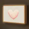 Hart - Gezicht - Roze - Stippen Light Box met batterij (Wandlamp kind) middel -z3d_website