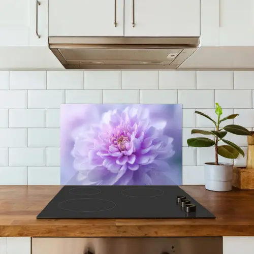 Paars - Dahlia - Dromerig keuken achterwand spatscherm klein -sfeer2