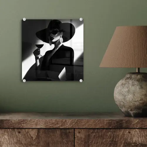 Vrouw - Wijn - Chic plexiglas 5mm klein -sfeer3