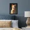 Kat - Geschilderd - Artistiek - Wit fotolijst zwart zonder passe partout klein -sfeer3