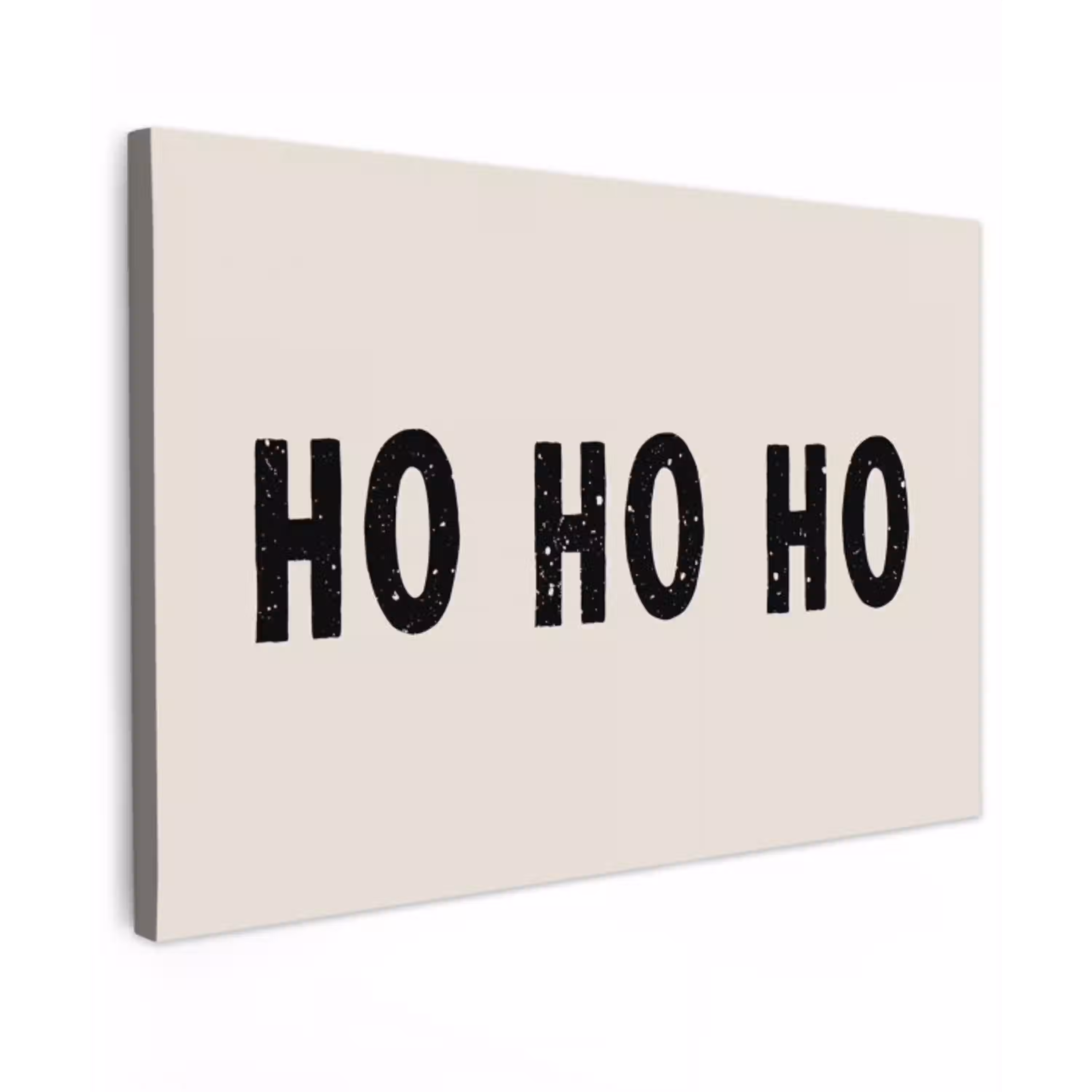 Kerstmis - Ho ho ho - Spreuken - Beige - Kerstman canvas 2cm klein -z3d
