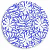 Blauw - Bloemen - Wit Wandcirkel plexiglas klein 852 -3d