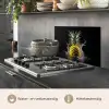 Ananas - Fruit - Water - Planten - Zwart keuken achterwand spatscherm klein -usp_NL