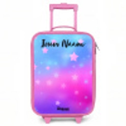Sterren - Roze - Blauw Kinderkoffer - Roze klein -3d