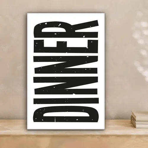 Zwart - Decoratie - Vintage - Eten canvas 2cm klein -sfeer1