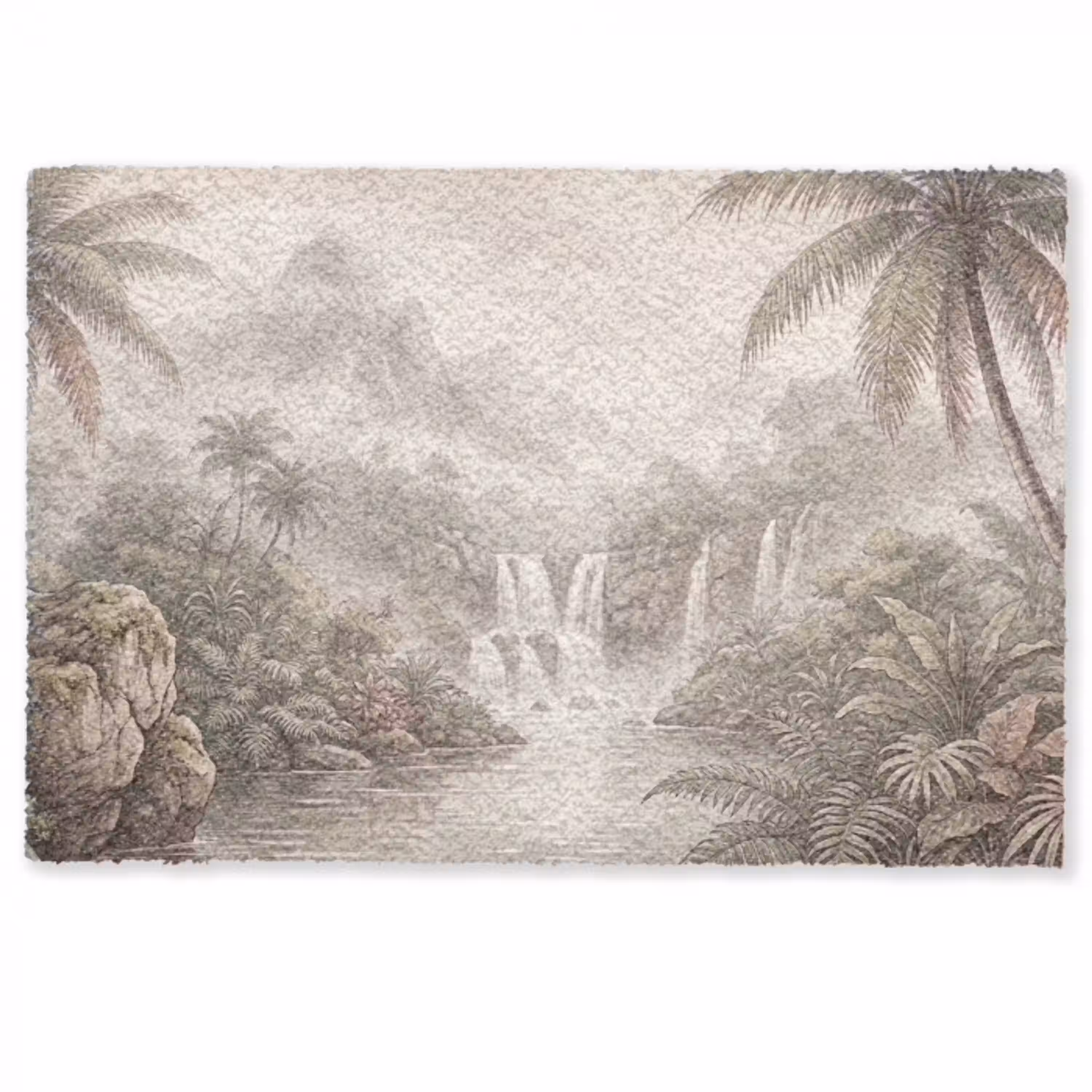 Jungle - Watervallen - Tropisch - Illustratie Deurmat klein -zkaufland3d