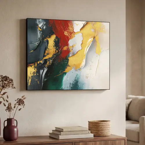 Modern - Kerst - Abstract - Goud Textielframe - compleet frame klein -sfeer3