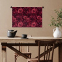 Dahlias - Bloemen - Rood Wandkleed katoen klein 269 -sfeer6
