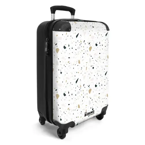 Terrazzo patroon neutraal NBS - Handbagage koffer - Kinderen Unisex middel -productfoto_3d
