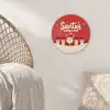 Illustratie - Kerstman - Rendieren - Rood Wandcirkel kunststof plaat 5mm dik klein -sfeer5
