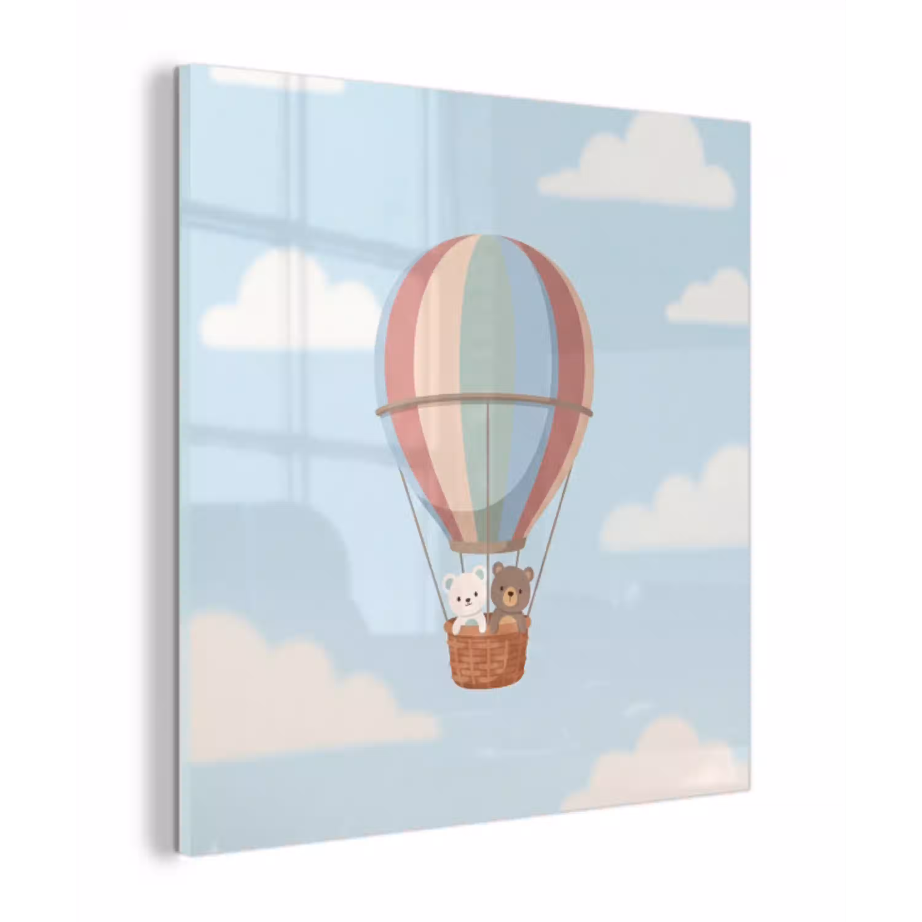 Luchtballon - Beren - Pastel plexiglas 5mm klein -z3d