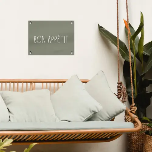 Spreuken - Bon appétit - Quotes - Eet smakelijk - Eten tuinposter los doek klein -sfeer7
