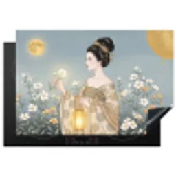 Aziatisch - Vrouw - Kimono Inductie beschermer vinyl 3mm klein -3d