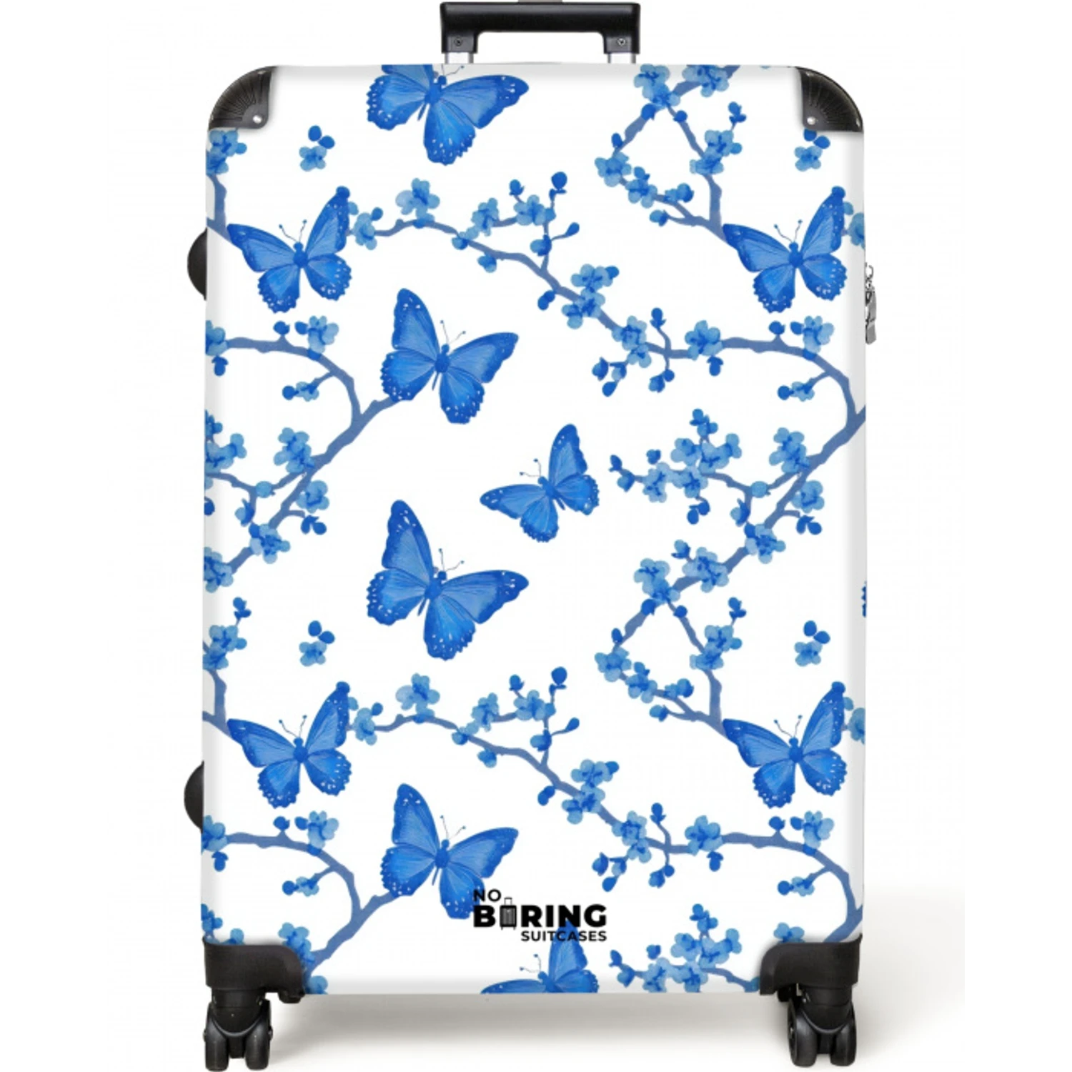 Vlinder - Bloemen - Blauw NBS - Large koffer - Volwassenen Unisex groot -zzzzzzzzkaufland2