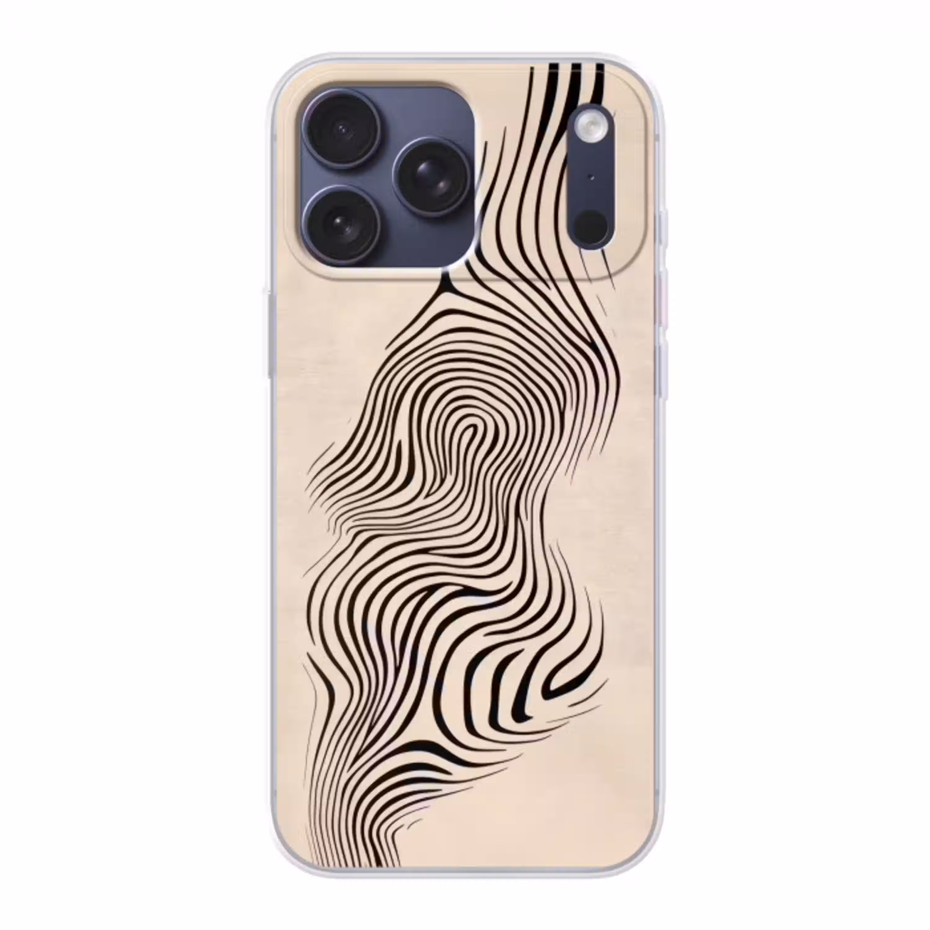 Lijnen - Abstract - Golvend - Zwart Telefoonhoesje iPhone 17 Pro Max klein -3d